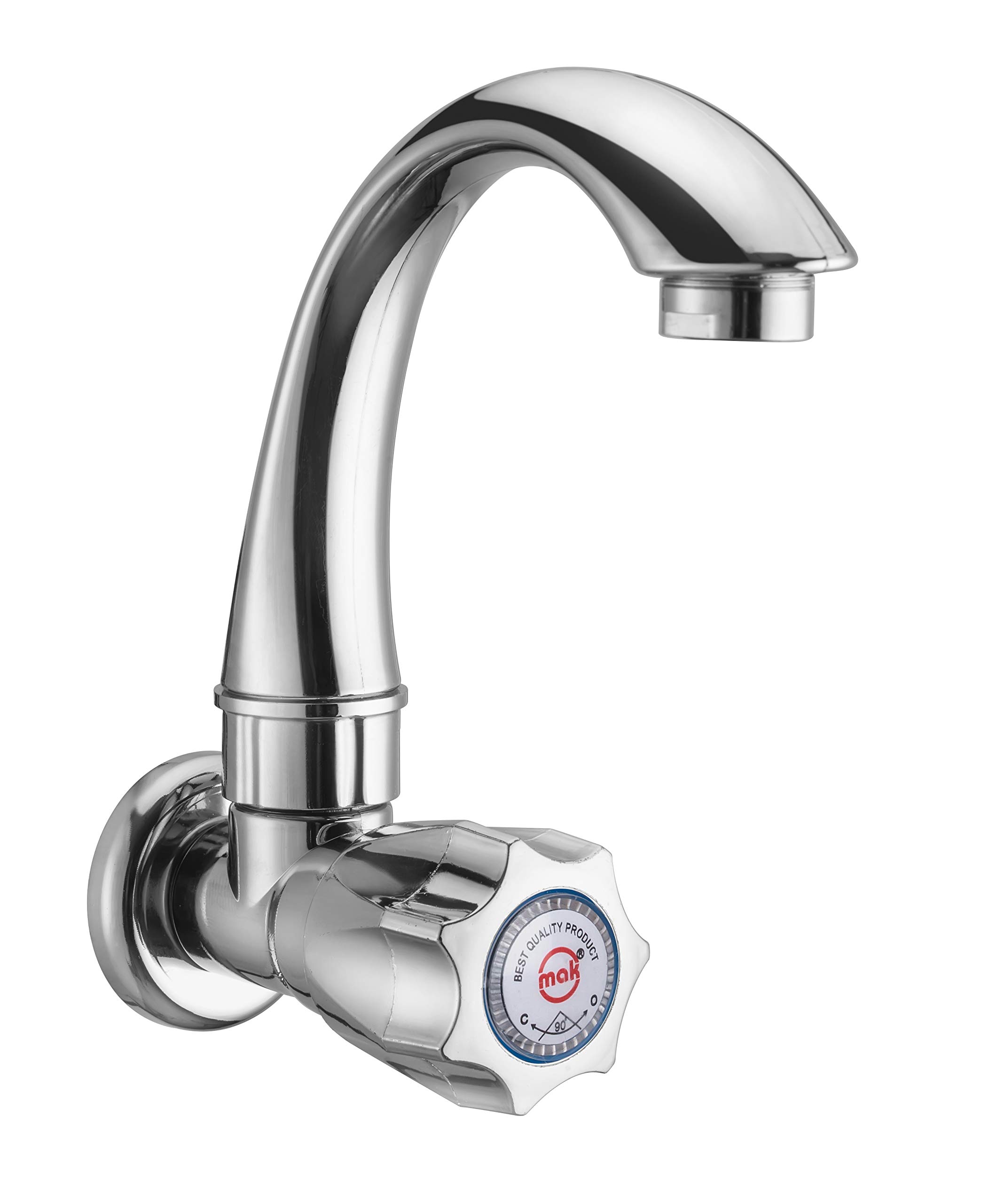 Axtry Mak ABS Plastic Water Tap/Flange Sink Cock tap for Wash Basin/Swan Neck Plastic Bib Cocke/Long Neck Kitchen Sink Tap/Bibcock for Hot & Cold Water / (1/2 Inch -15mm)(1 Pcs Chrome Finish) (B08H25Z9QG) Amazon Price History, Amazon Price Tracker