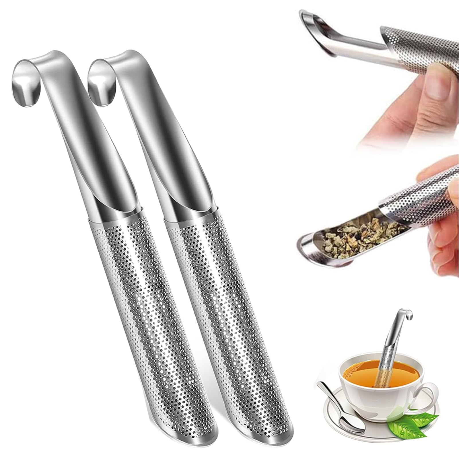 Tea Diffuser Silver Steel Tea Diffuser Stick Pipe Tea Infuser For