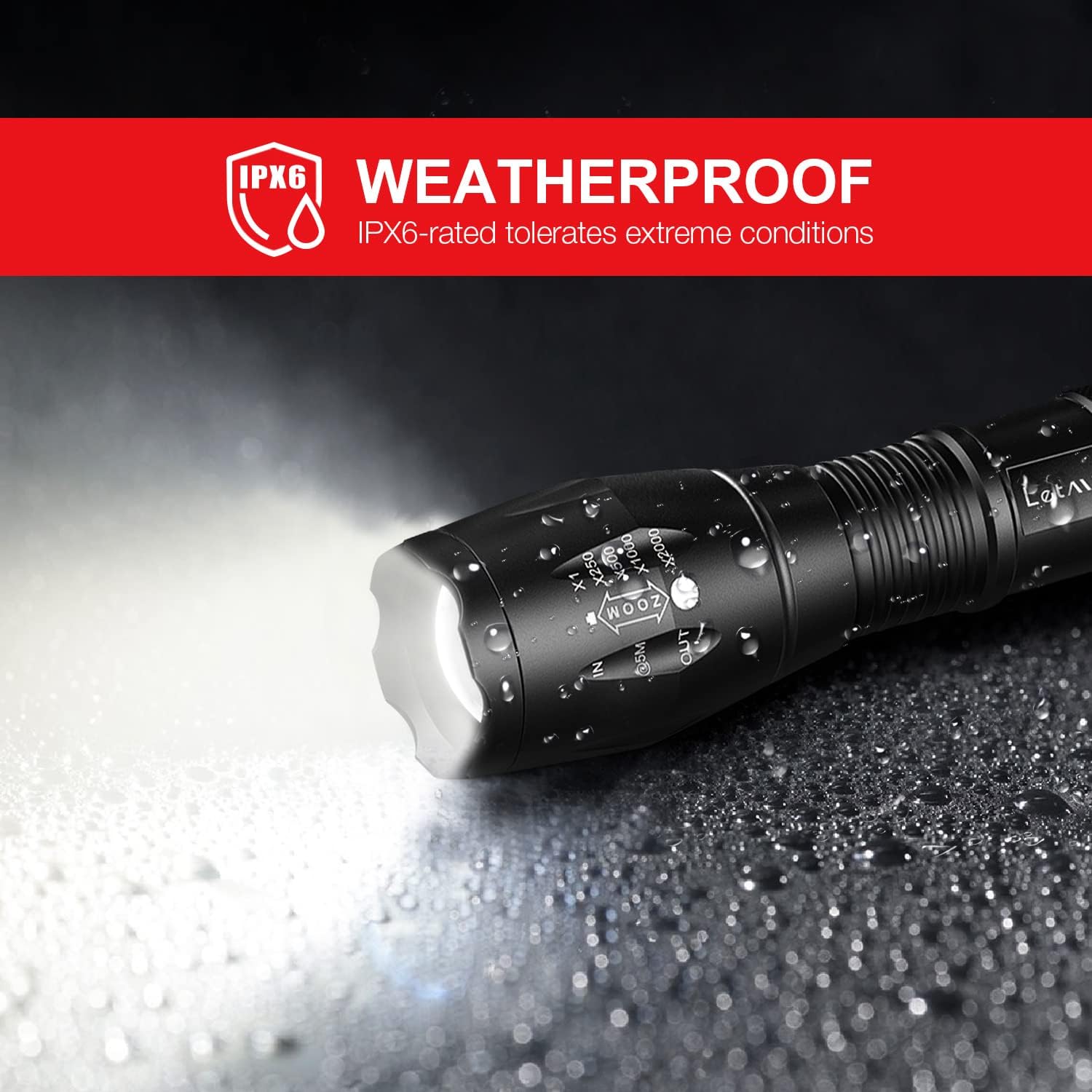 Tactical Flashlight Pack Adjustable Waterproof Image