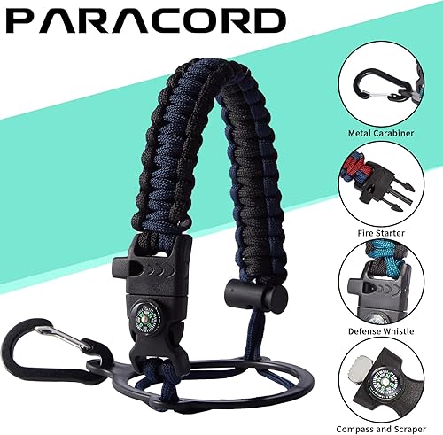 Miniatura 6 de Botellas de agua de acero inoxidable de 32 onzas  con mango de paracaídas tapa de pajitaboquilla funda de transporte y funda protectora botella