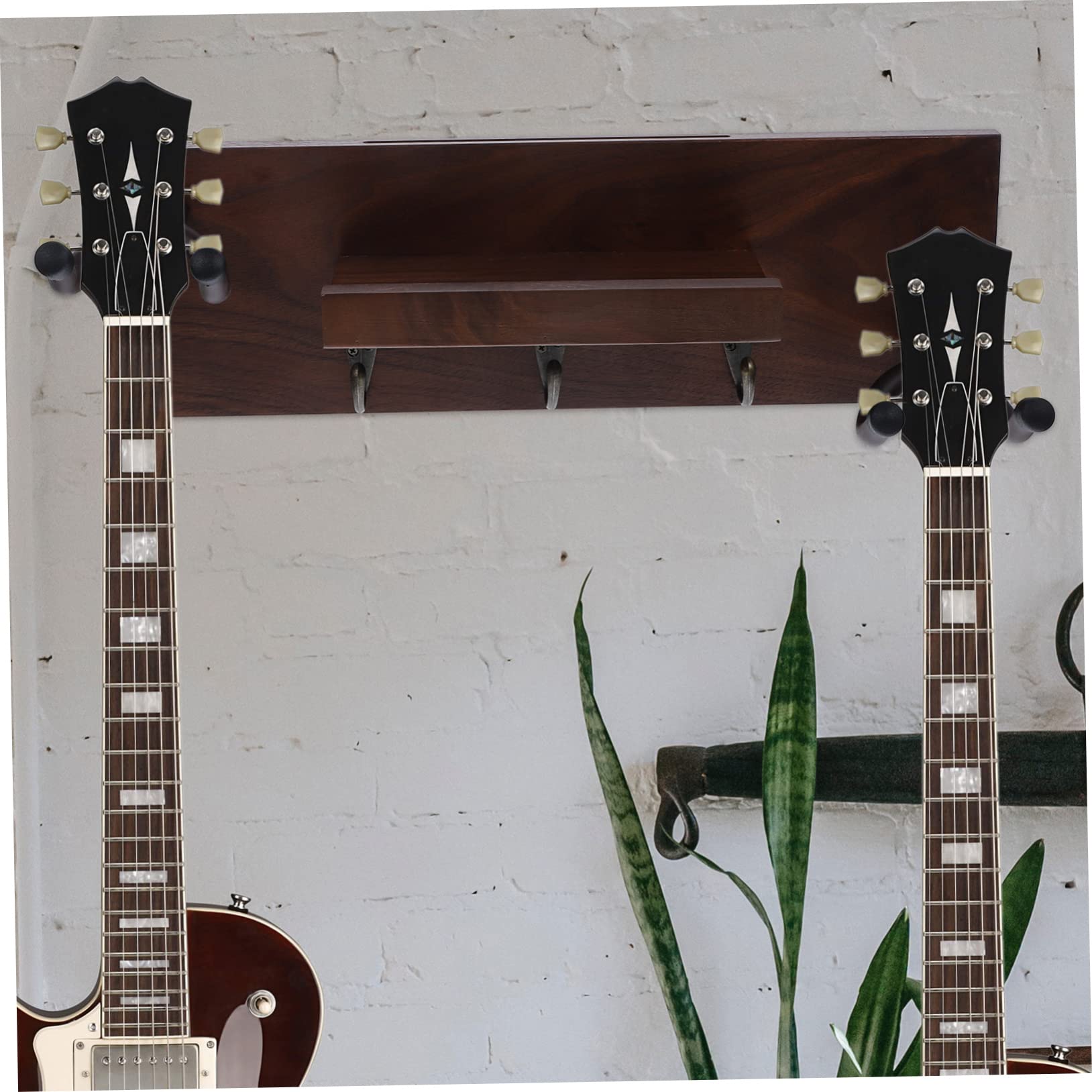 UPKOCH Supporto Chitarra da Parete in Legno e Metallo, Gancio Stabile per Chitarra Elettrica e Skateboard, Protegge la Finitura senza Lasciare Segni