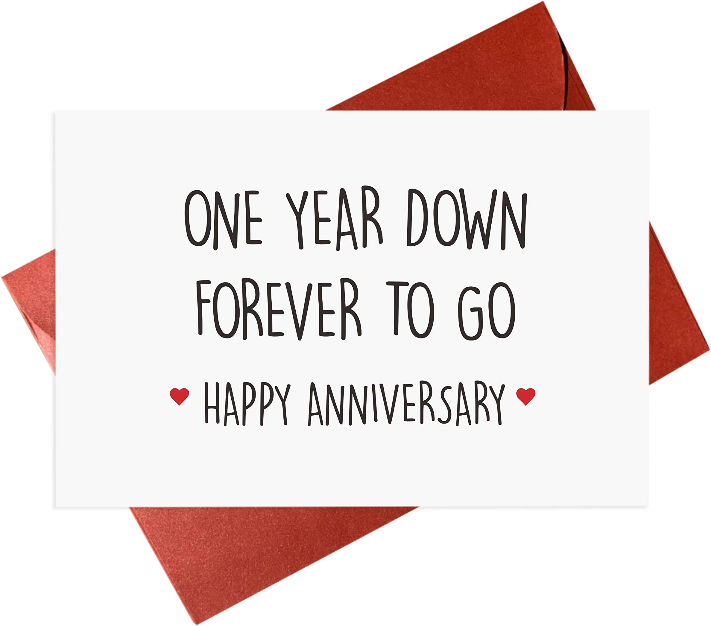 Gonzey 1st Year Wedding Anniversary Card, Paper Happy Anniversary Cards For Him Her