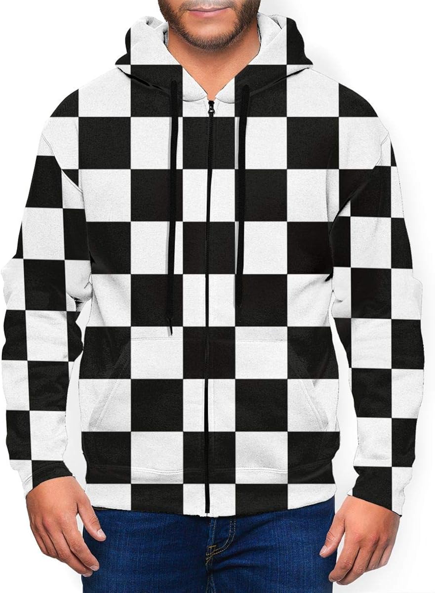 Checkered zip up hoodie Clearance