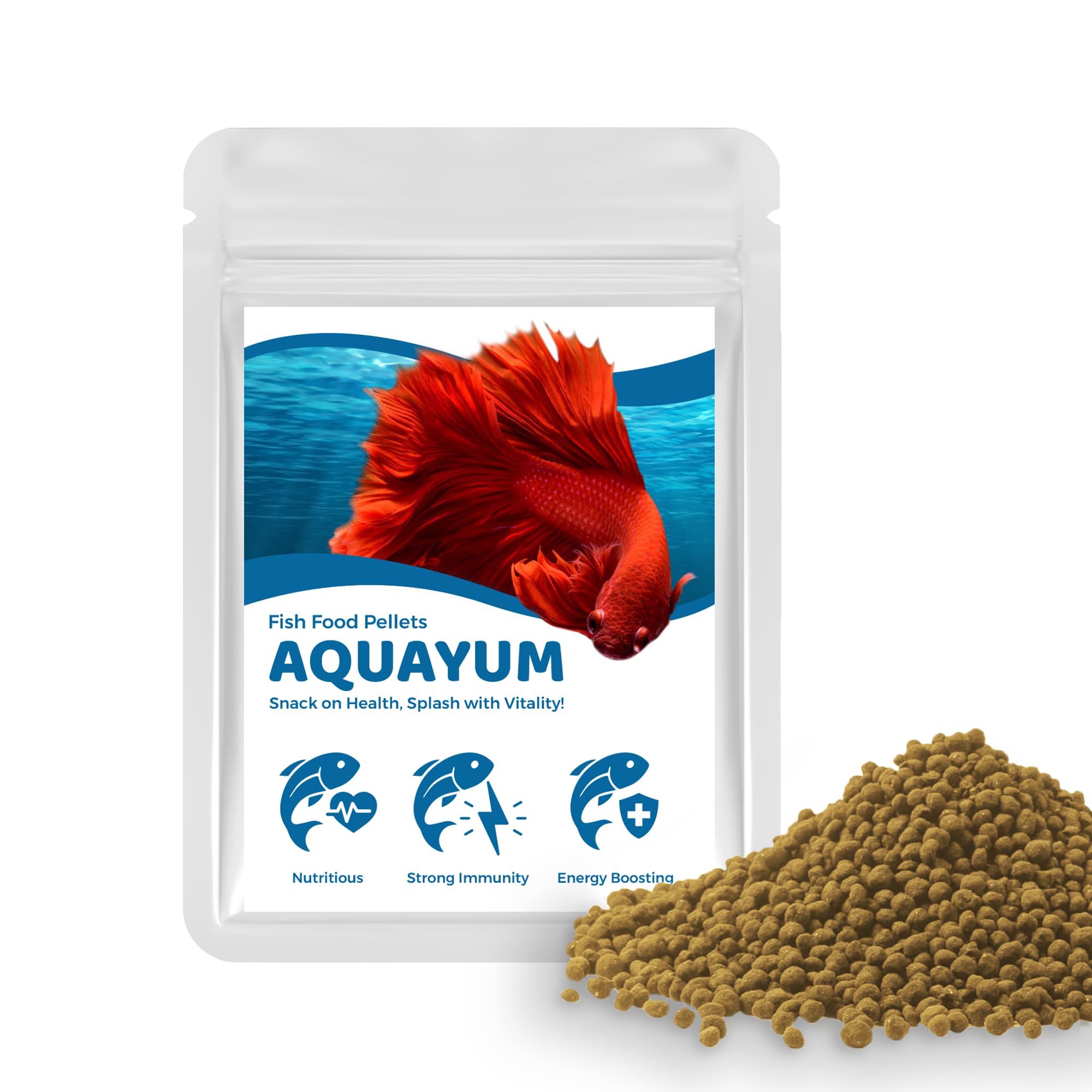 SunGrow Betta Food Pellets, 1 mm Color Enhancer Floating Feed, Balanced Diet for Happy Fish, Easily Digestible Food, Slow-Dissolving Pellets, Vegetable and Fish Formula Doesn’t Cloud Water