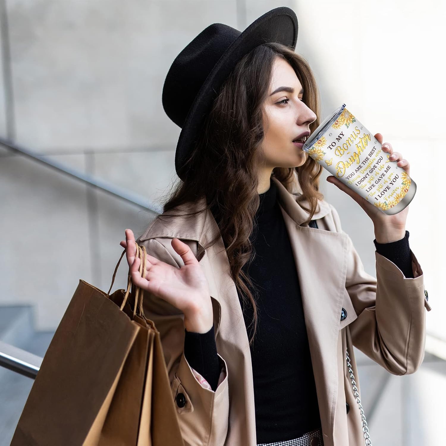 Bonus Daughter Gifts, Christmas Birthday Gift for Bonus Daughter, Step Daughters Gifts from Stepdad/Stepmom, To My Unbiological Daughters Valentines/Mothers Day Stainless Steel Tumbler 20oz - Image 4