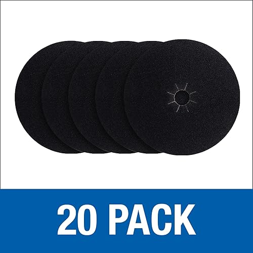 Miniatura 5 de Mercer Industries 427060 Disco de lijado de carburo de silicio para piso, parte trasera de tela, agujero de 17 x 2 pulgadas, grano 60X, paquete de 20