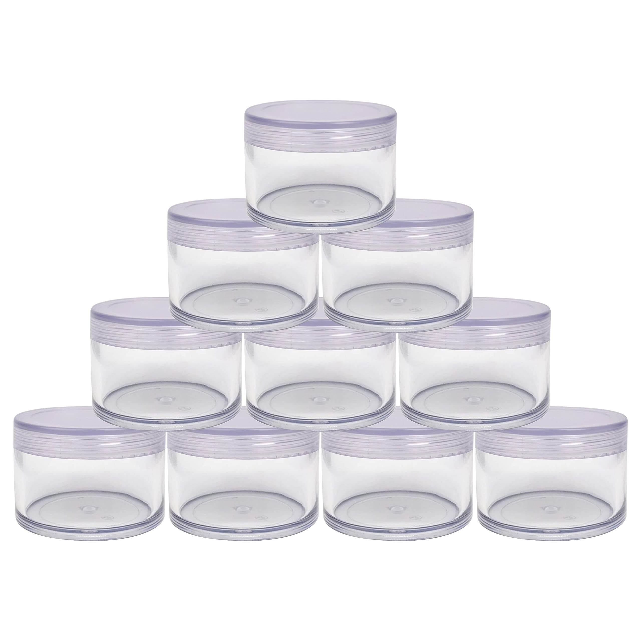 Agm Biotech Zenvista Meditech Beautiful Diy Skin Care Cosmetics Shan Jars with Elegant White Transparent Lids Suitable For Lip Balms, Personal Care and Beauty Products (50 gm). (Pack of 10)