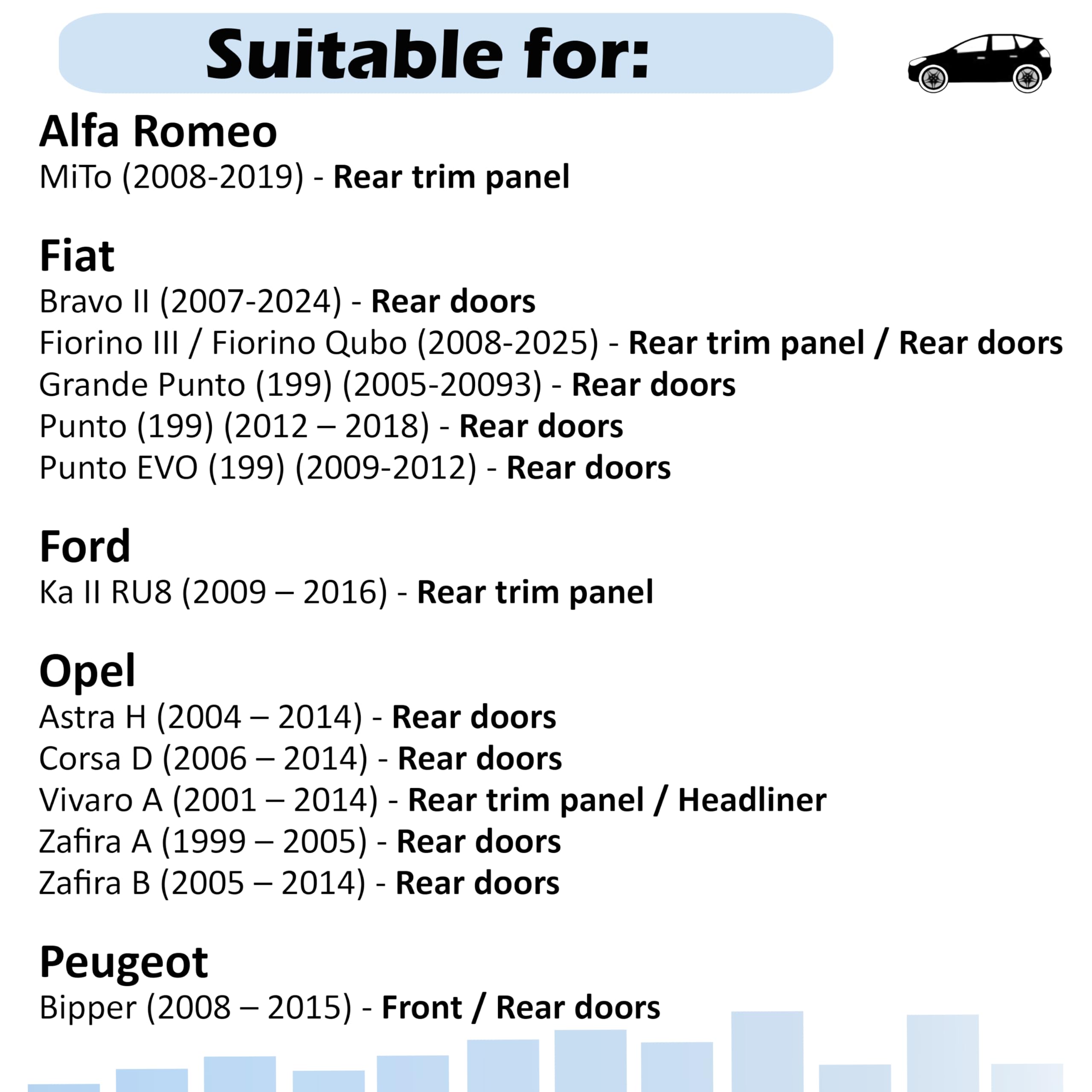 AERZETIX Kit de 2 adaptadores para Altavoces Ø100 mm Compatible con Opel Astra H Corsa D Zafira A et B Fiat Grande Punto(199) EVO Bravo II Fiorino Qubo Alfa Romeo Mito