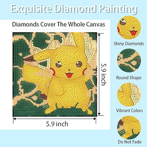 Miniatura 3 de Kits de pintura de diamantes para niños, paquete de 4 piezas de arte de diamantes para niños principiantes, arte de diamantes pequeños, pintura de