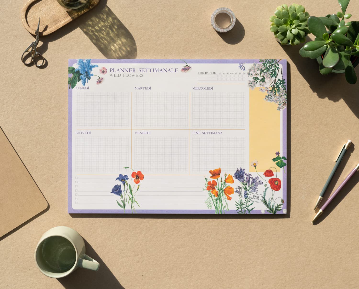 Grupo Erik Weekly Planner A3 In Italian - Wild Flowers - Image 2