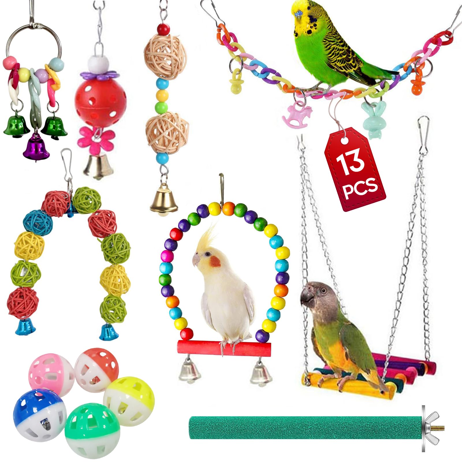 13 pièces jouets accessoires cage