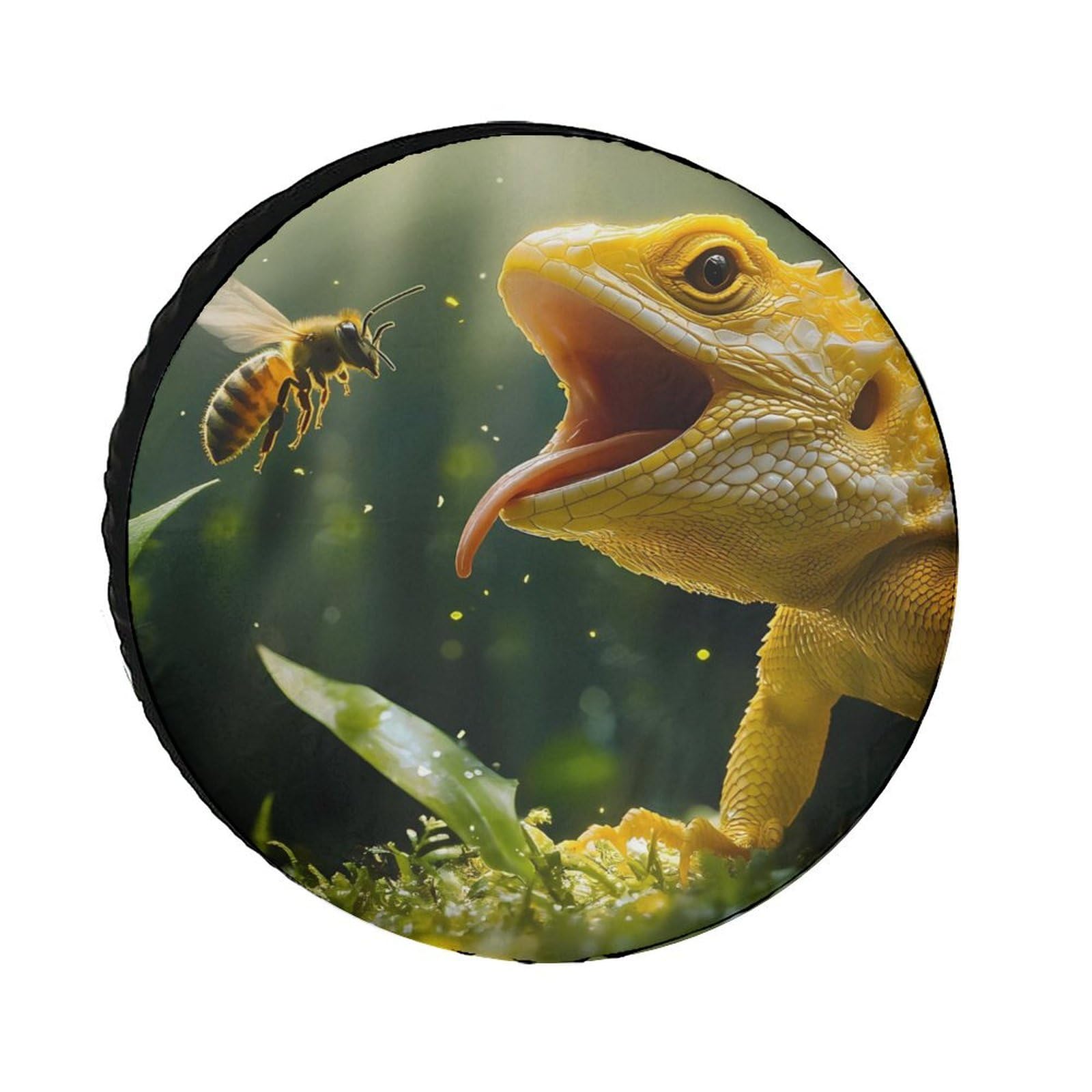 Lizard and Bee Spare Tire Cover Oxford Waterproof Wheel Protectors Universal Car Accessories 28inch