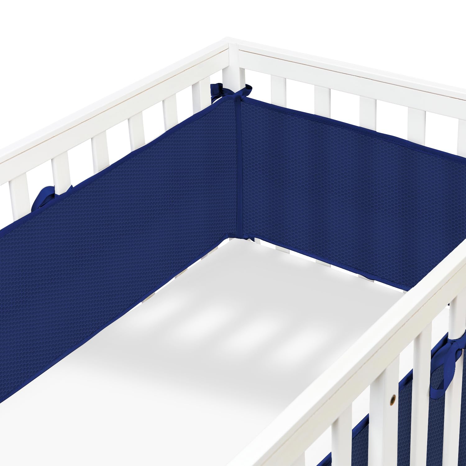 Mesh Liner for Full-Size Cribs, Long Mesh (Size Covers 3 or 4 Sides) (Blue)