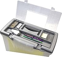 Vista 2 de Storex Caja de archivos portátil con tapa organizadora, 17.13 x 9.63 x 11 pulgadas, esmerilada/plateada (61511A01C)