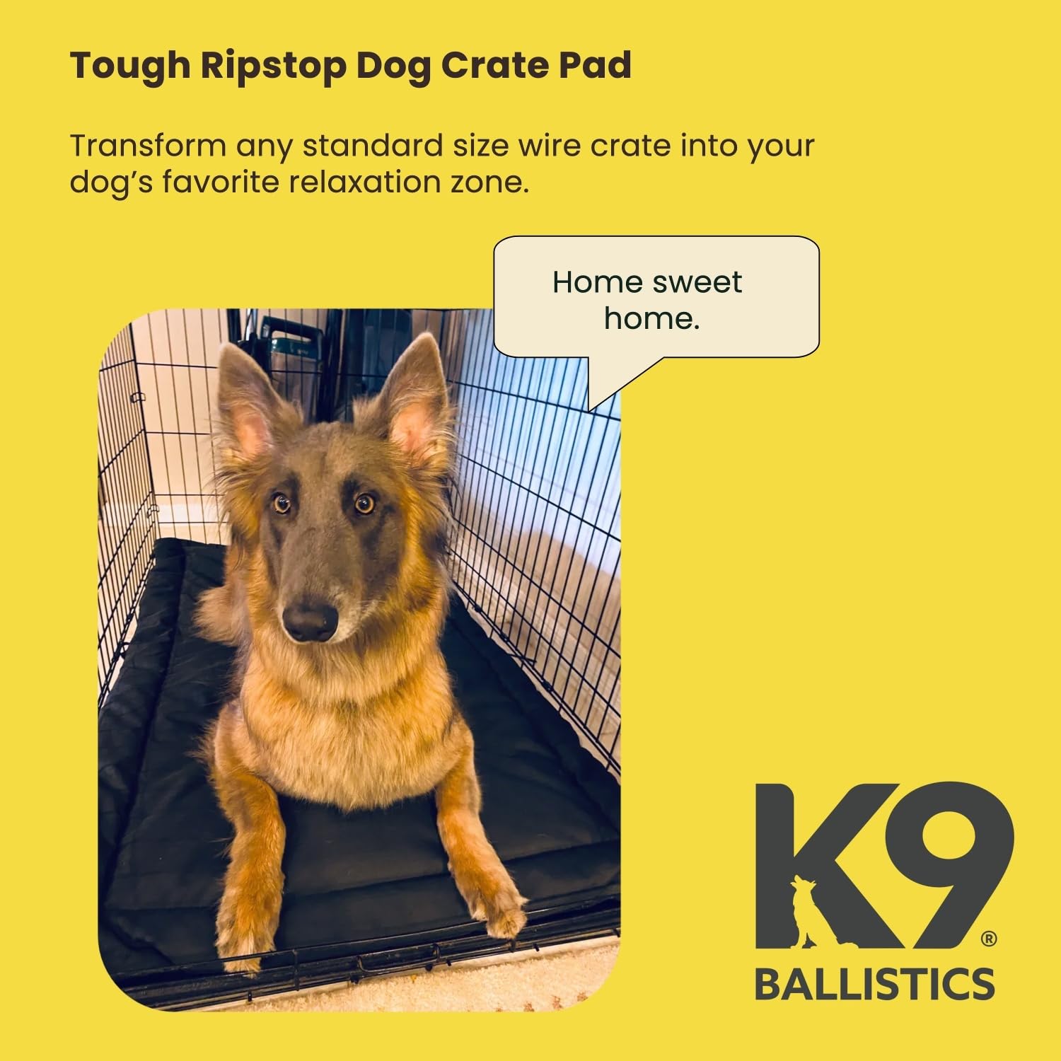 K9 Ballistics Tough Ripstop Dog Crate Pad 23 x 17 Blue Quartz | Durable Machine Washable XS Kennel & Travel Mat for Puppies and X Small Dogs Fits 24 Wire Crate product thumbnail 3