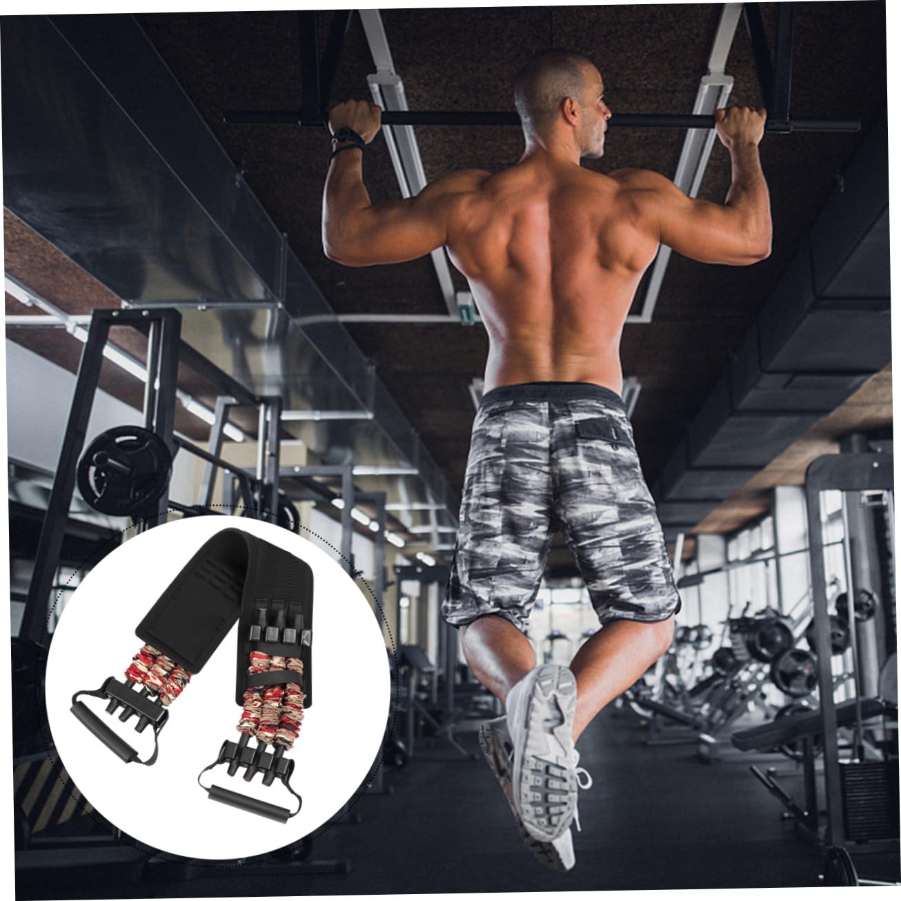 TOYANDONA Fascia Elastica di Resistenza per Allenamento Fitness, Espansore per Petto in Nailon Leggero Supporto Imbottito la Vita per Esercizi Muscolari
