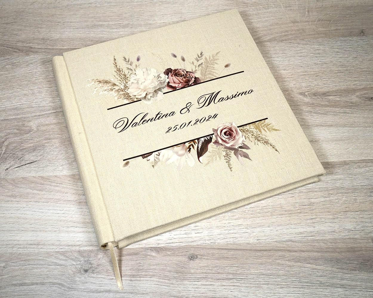 Elegante libro degli ospiti per matrimonio, libro