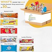 Vista 4 de Paquete variado de barras de cereales, caja de aperitivos de comida para el desayuno, 30 barras de granola envueltas individualmente, amuletos