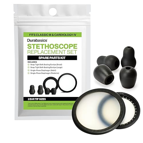 Durabasics Kit de accesorios para estetoscopio Classic 3, Cardiology 3 y Cardiology 4 para piezas de repuesto de estetoscopio Littman y piezas de