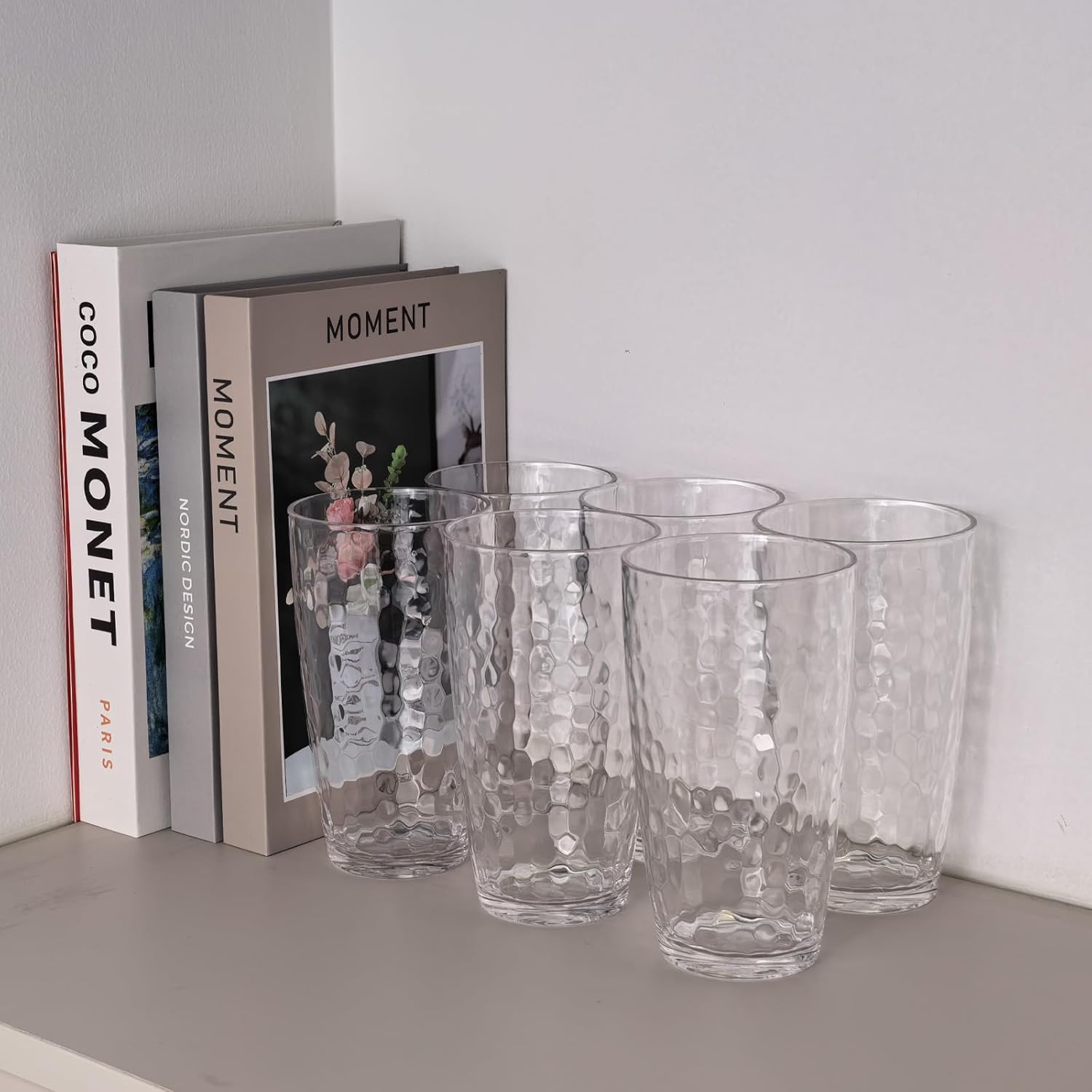 20-Ounce Plastic Tumbler Acrylic Drinking Glasses, Reusable Plastic Cups, Stackable, BPA-Free, Shatter Proof, Dishwasher Safe, Set of 6 (Clear) - Image 6