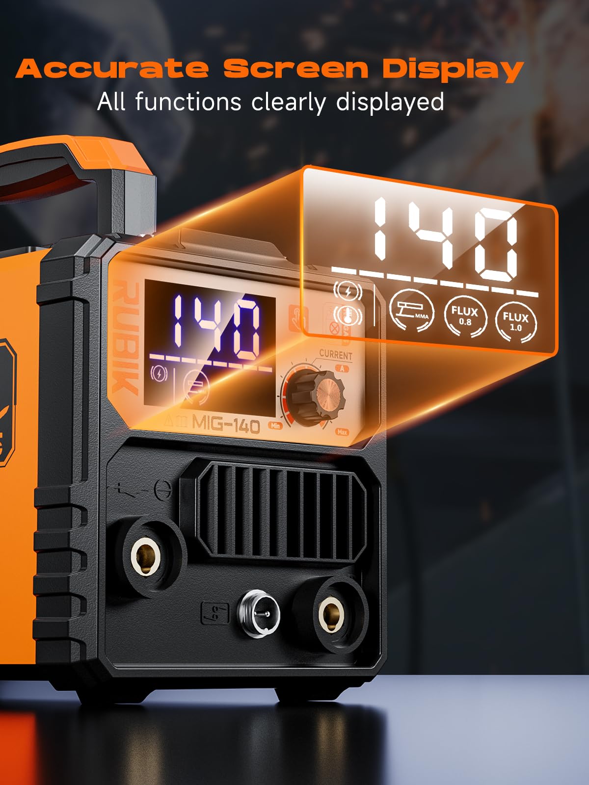RUBIK MIG Welder 110 V, 140 A, máquina de soldadura MIG/LIFT TIG/STICK 3 en 1, soldador de núcleo de flujo, máquina de soldadura MIG portátil sin gas, soldador inversor IGBT con alambre de soldadura