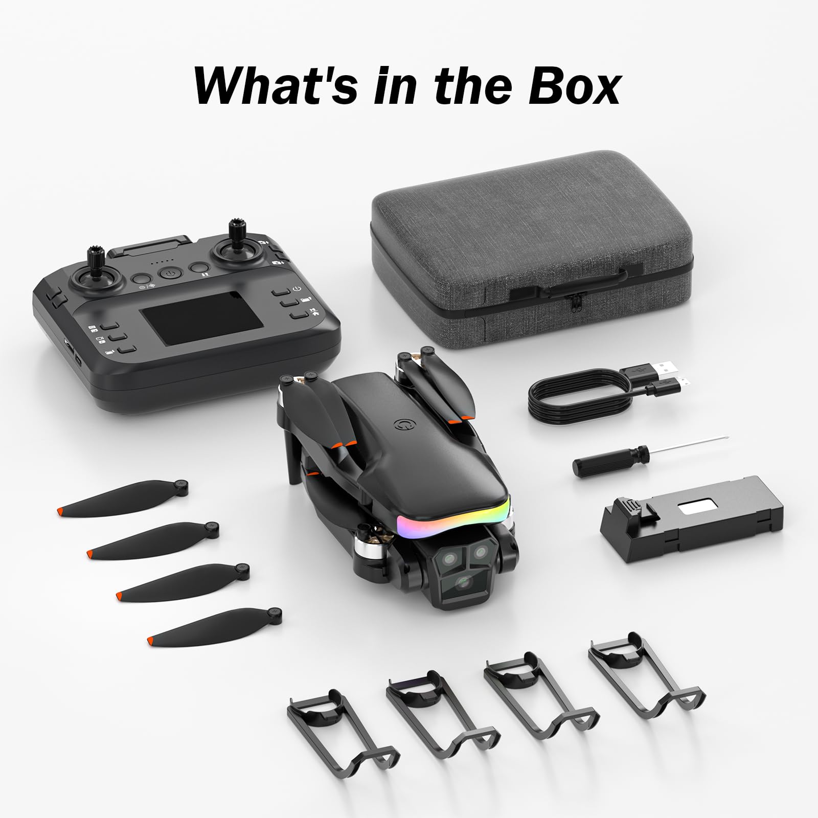 F417PRO FPV Drohne mit Kamera für Erwachsene Kinder Anfänger, LCD Bildschirm Fernbedienung, 1080P Mini Drohne mit bürstenlosem Motor, 3D-Flip, Type-C, unter 249g, Geschenke für Jungen und Mädchen