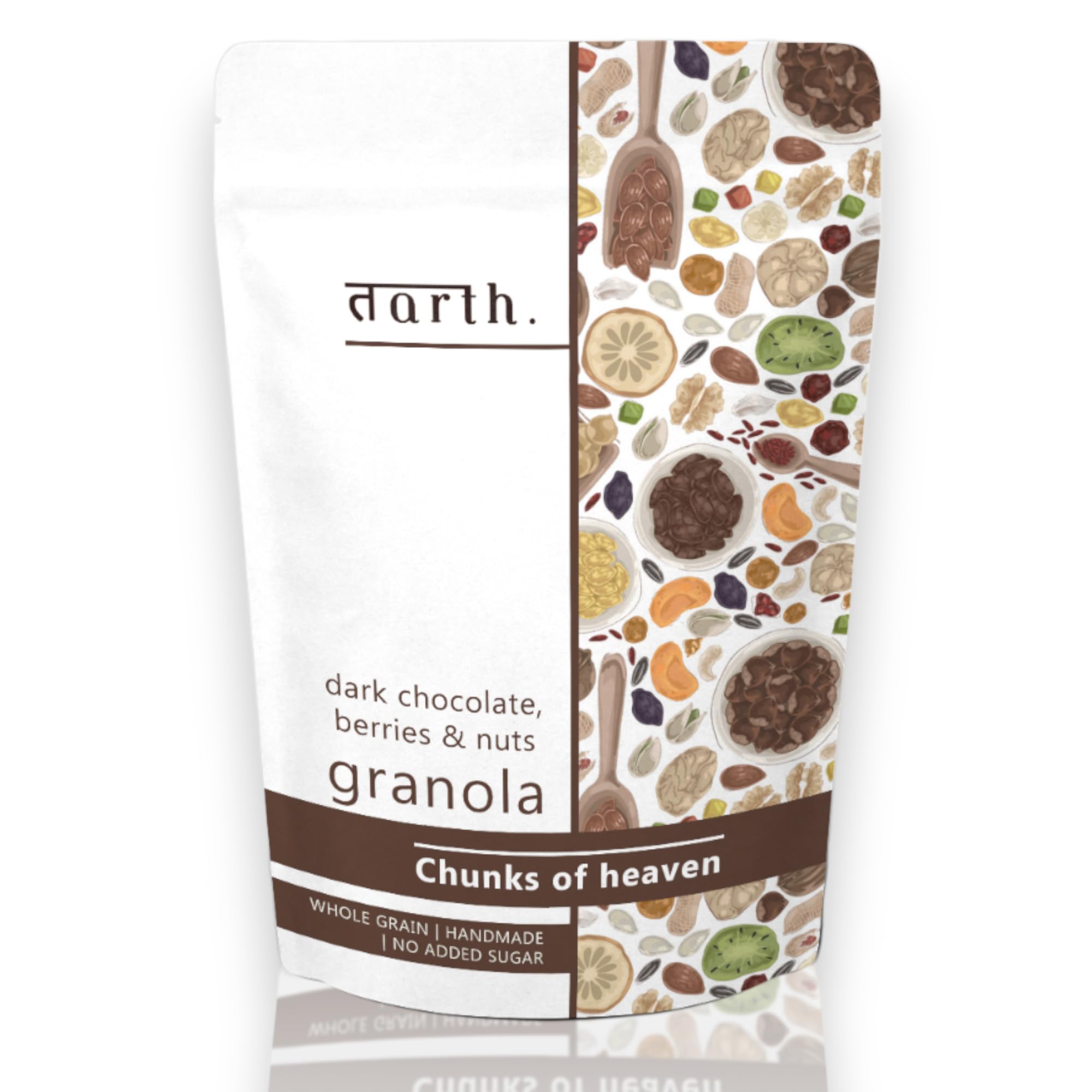 Tarth Healthy Homemade Granola- Curated freshly on order, No added Sugar, Zero Preservatives (Dark Chocolate, Berries & Nuts, 250g