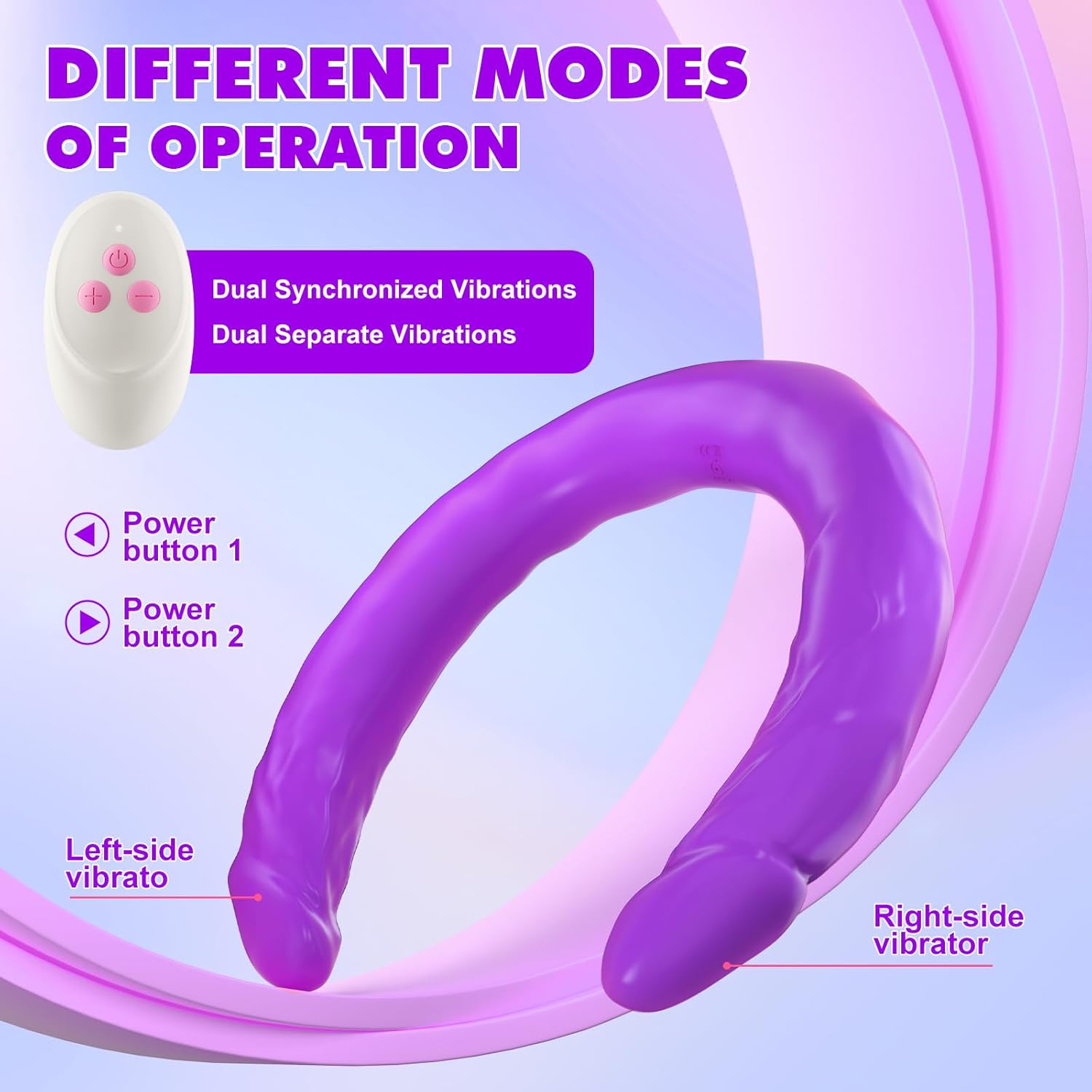 ROSYROSY Vibrating Double Ended Dildo for Lesbian Sex Toys - 15.7 Inches Relistic Strapless G Spot Dildos Wireless Silicone Fake Penis with 10 Vibration for Couple Anal Play Adult Toys & Games
