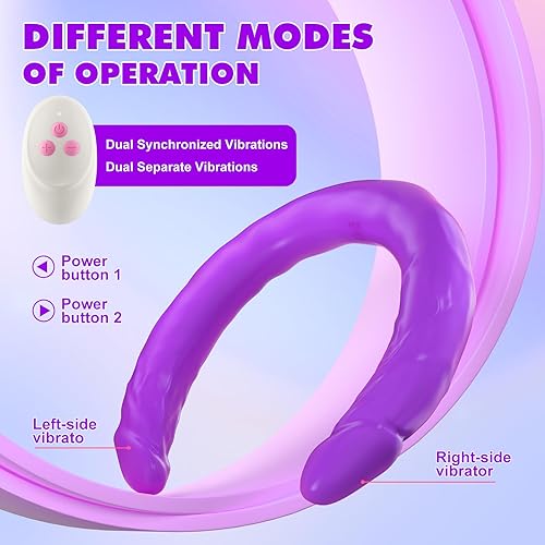 Miniatura 12 de ROSYSROSY - Consolador vibrador vibrador de doble extremo para parejas, juguetes sexuales – 15.7 pulgadas sin tirantes, consoladores de punto G