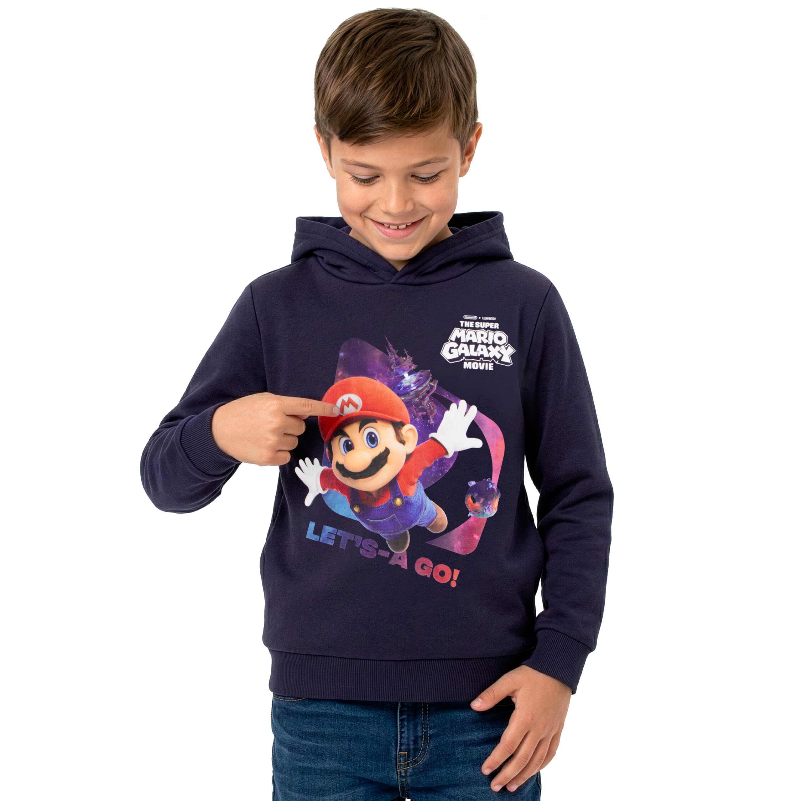 Super Mario Sweat A Capuche pour Garçon, Sweat-Shirt A Capuche Mario, Hoodie en Coton pour Garçon, Hoodies Galaxy Movie - 5