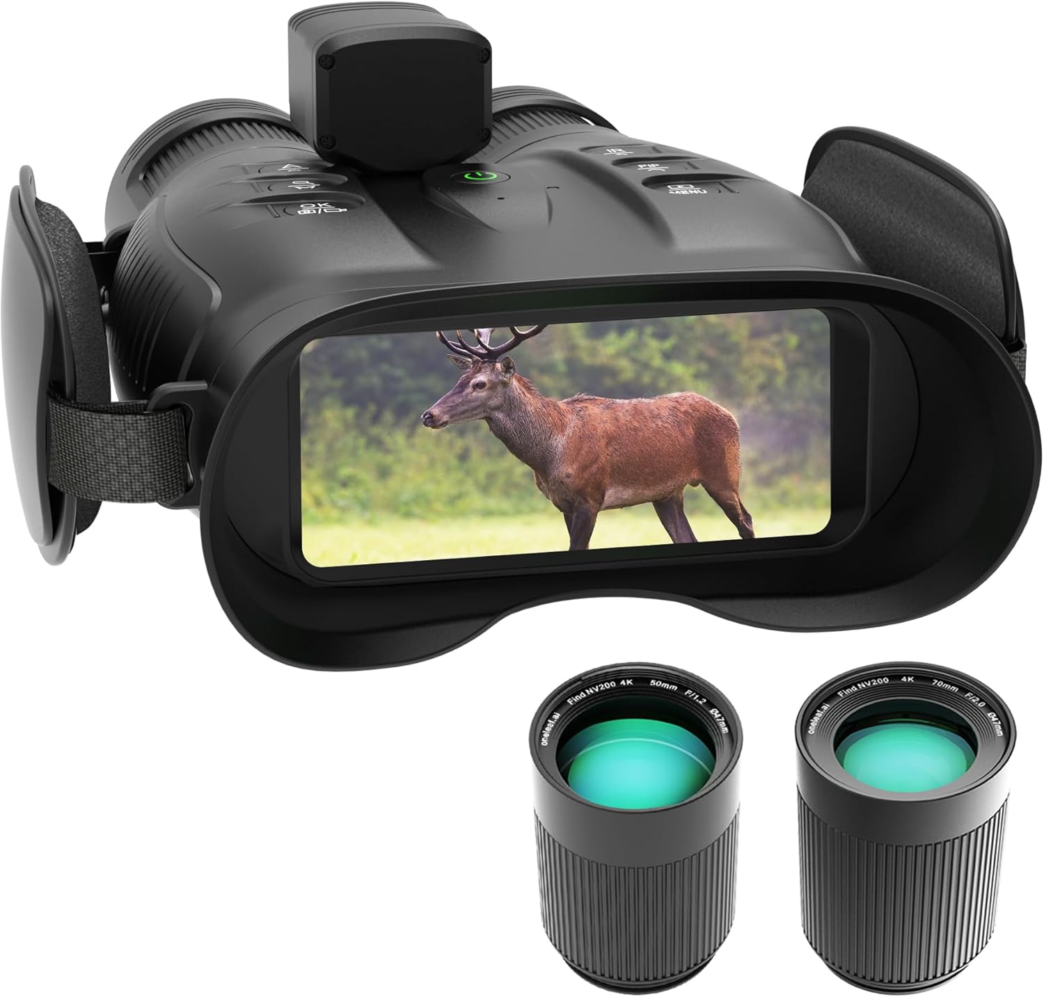 oneleaf.ai Find NV200 4K 50mm & 70mm Day/Night Vision Binoculars with Rangefinder