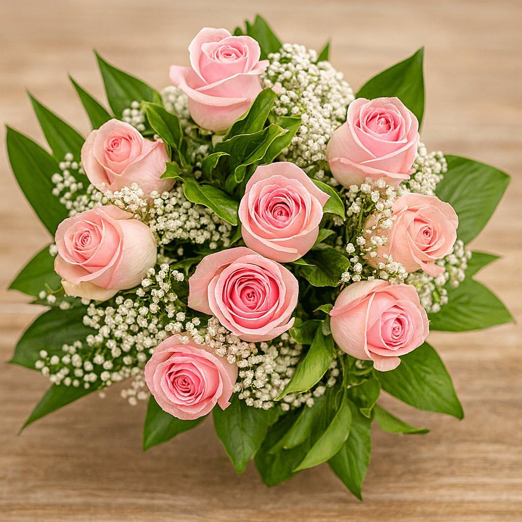 Blumenstrauß mit rosa Rosen | Elegant, Für jeden Anlass, Inklusive gratis Grußkarte