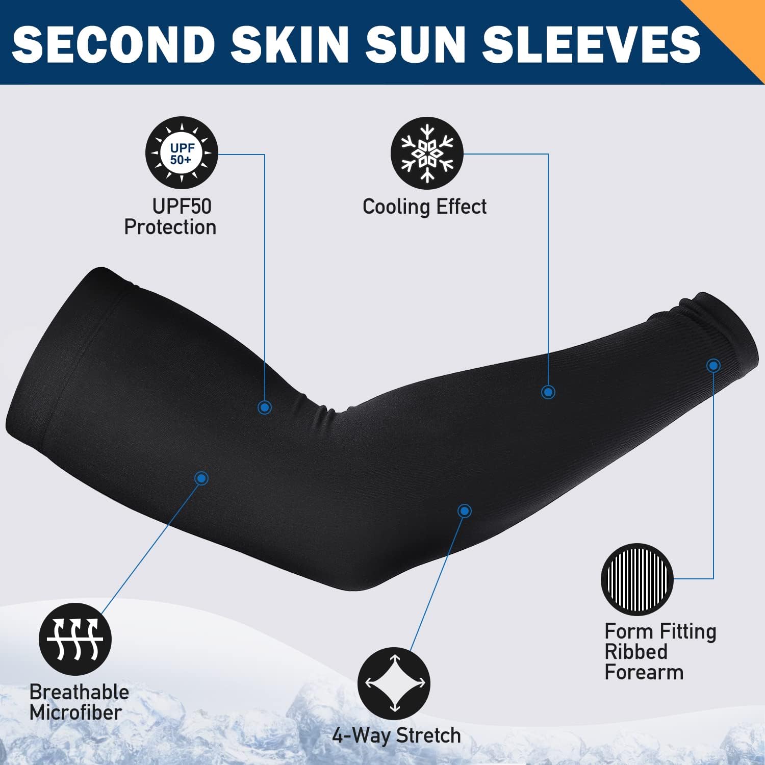 UV Sun Protection Compression Arm Sleeves for Men & Women,Cooling Athletic Sports Sleeve for Football, Golf,Volleyball