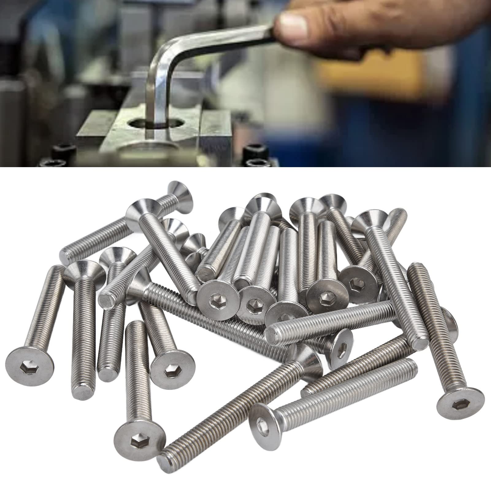30 Tornillos Hexagonales De Cabeza Avellanada De Acero Inoxidable M10 X 20 A 100, Tornillos De Cabeza Hueca De Cabeza Plana, Tornillos De Cabeza Avellanada, Sujetadores Industriales(M10*90)