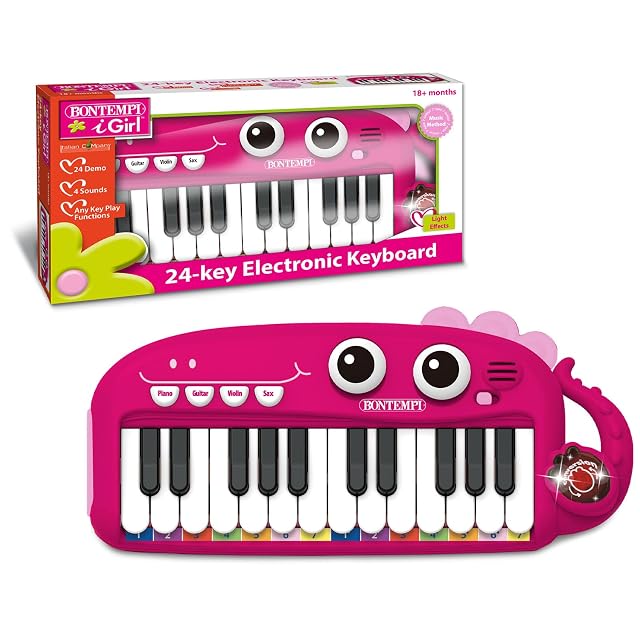 Foto 2 de 3 de Bontempi - PlayKeys: Teclado de 24 Teclas para músicos pequeños, Rosa