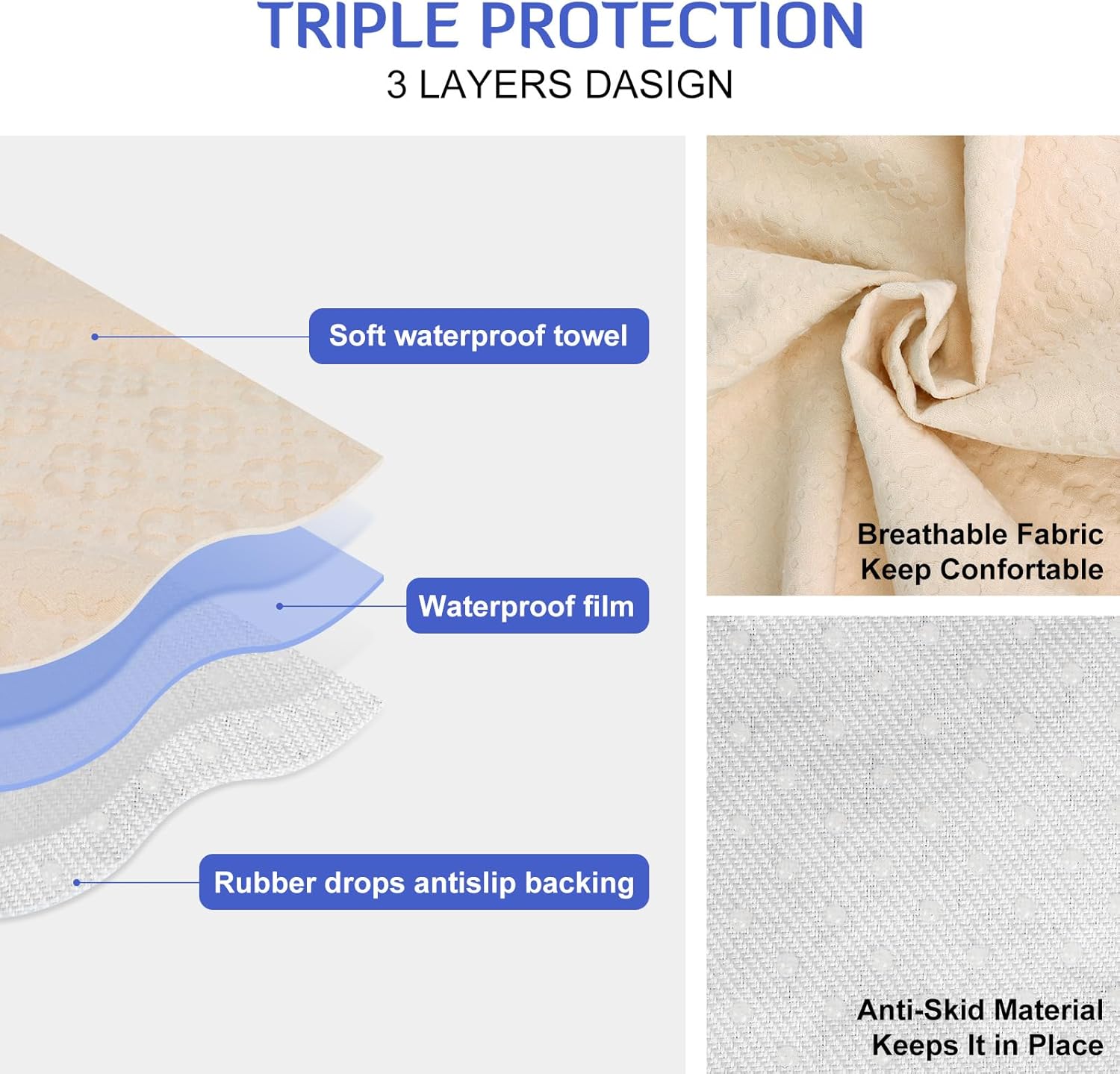 INFANZIA Waterproof Sweat Towel Seat Cover, Premium Car Seat Towel Protector for Trucks SUV Jeep, Universal Non-Slip Bucket Seat Covers for Post Gym Workout, Running, Swimming, Beach (Beige, 2Pcs)