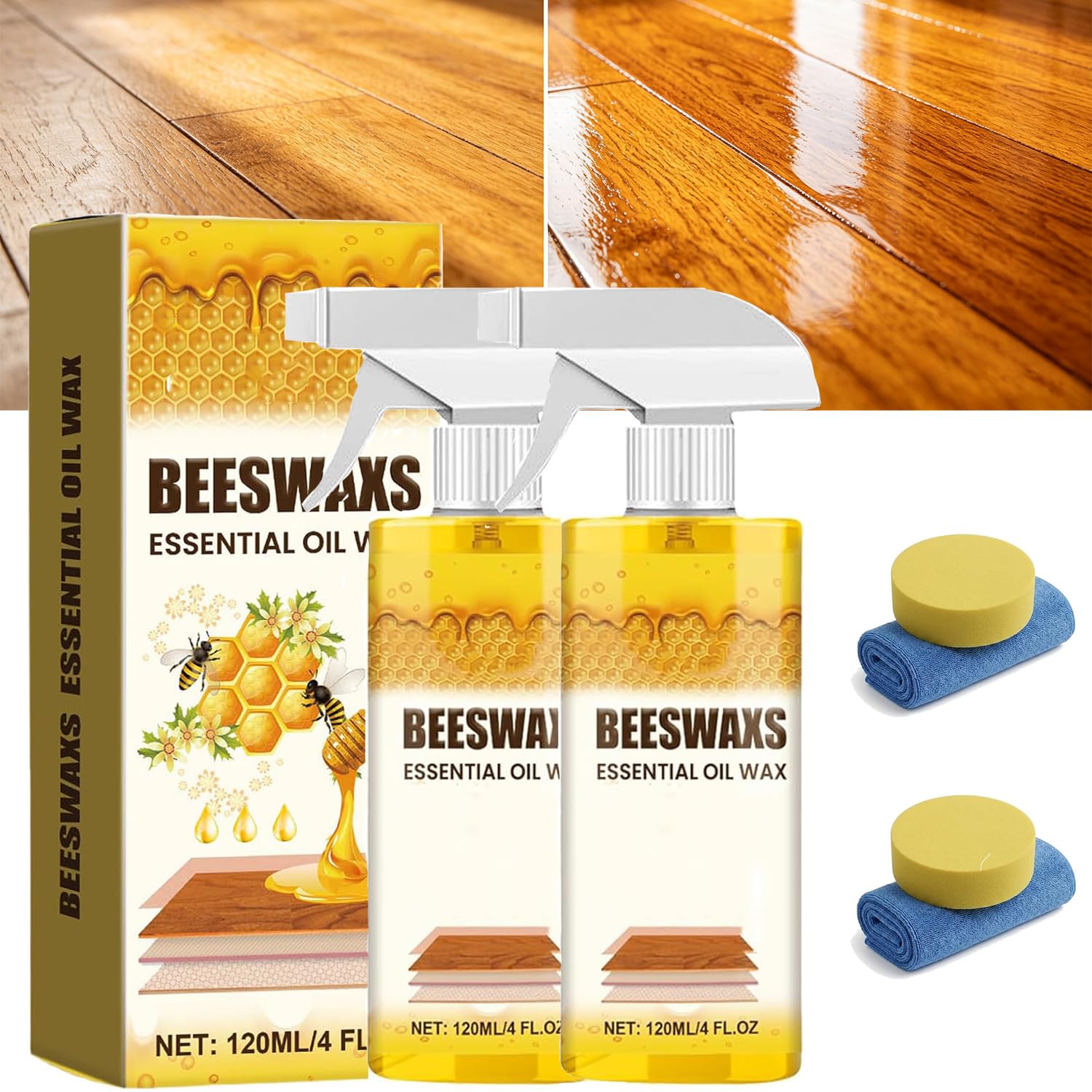 Beeswax Wood Polish Spray,2026 Upgrade Natural Beeswax Repairing and Care Spray,Multi-Purpose Furniture Polish, Wood Cleaner Repairing and Care Sprays, Restores Shine & Removes Scratches (1PCS) — view 8