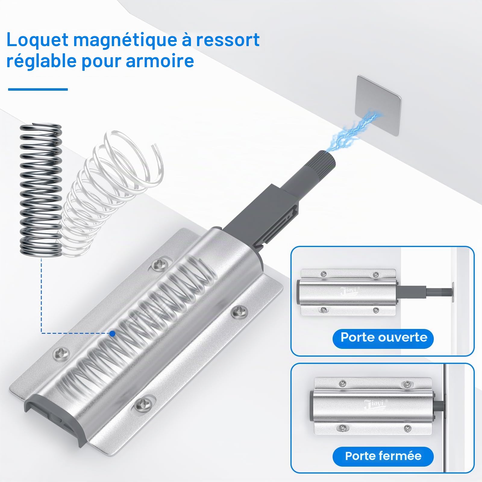 Poussoir Push to Open Jiayi Lot de 10 Aimant Poussoir Porte Placard Pousser Latch Pour Tiroir Aimant Porte Placard Loquet Fermetures Push Open Latch pour Appuyer et Ouvrir des Portes