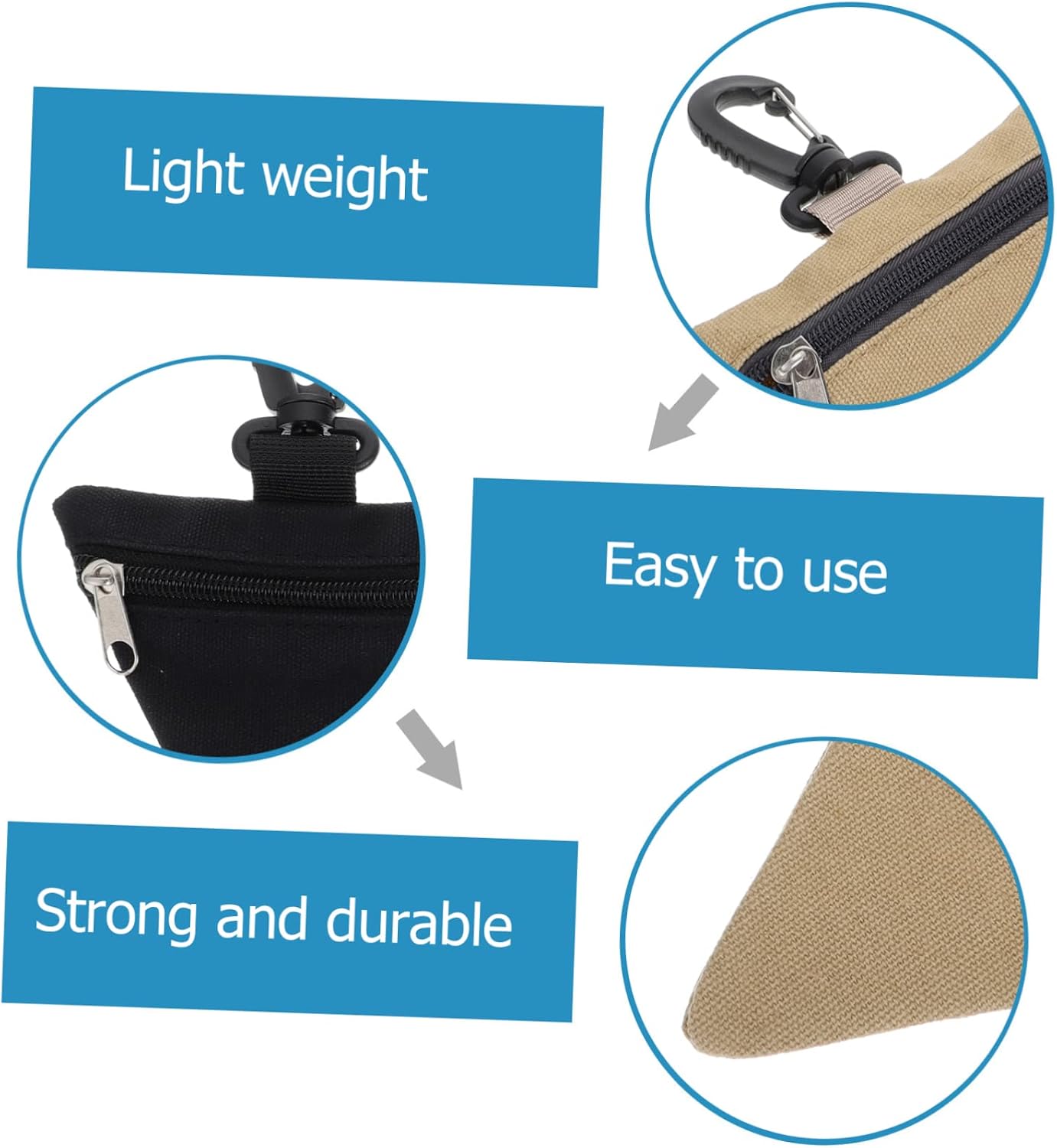 Mikikit Fanny Pouch Camping Picnic Hanging Outdoor Bag Small Item Organizer Non-Woven Fabric