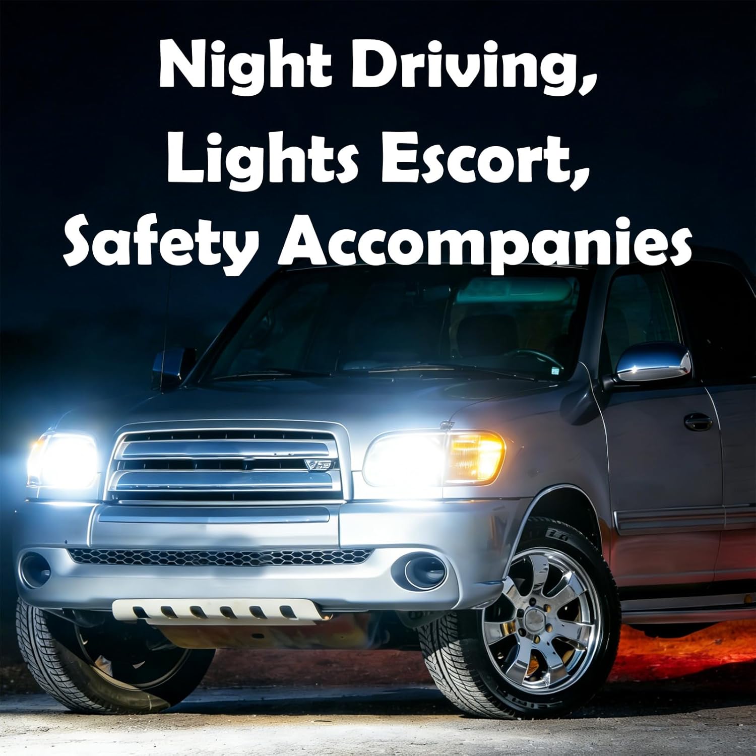 Headlight Assembly Fit For 2000 2001 2002 2003 2004 Toyota Tundra Headlights + Parking Lights Lamps Chrome Housing Clear Lens Amber Corner Driver and Passenger Side