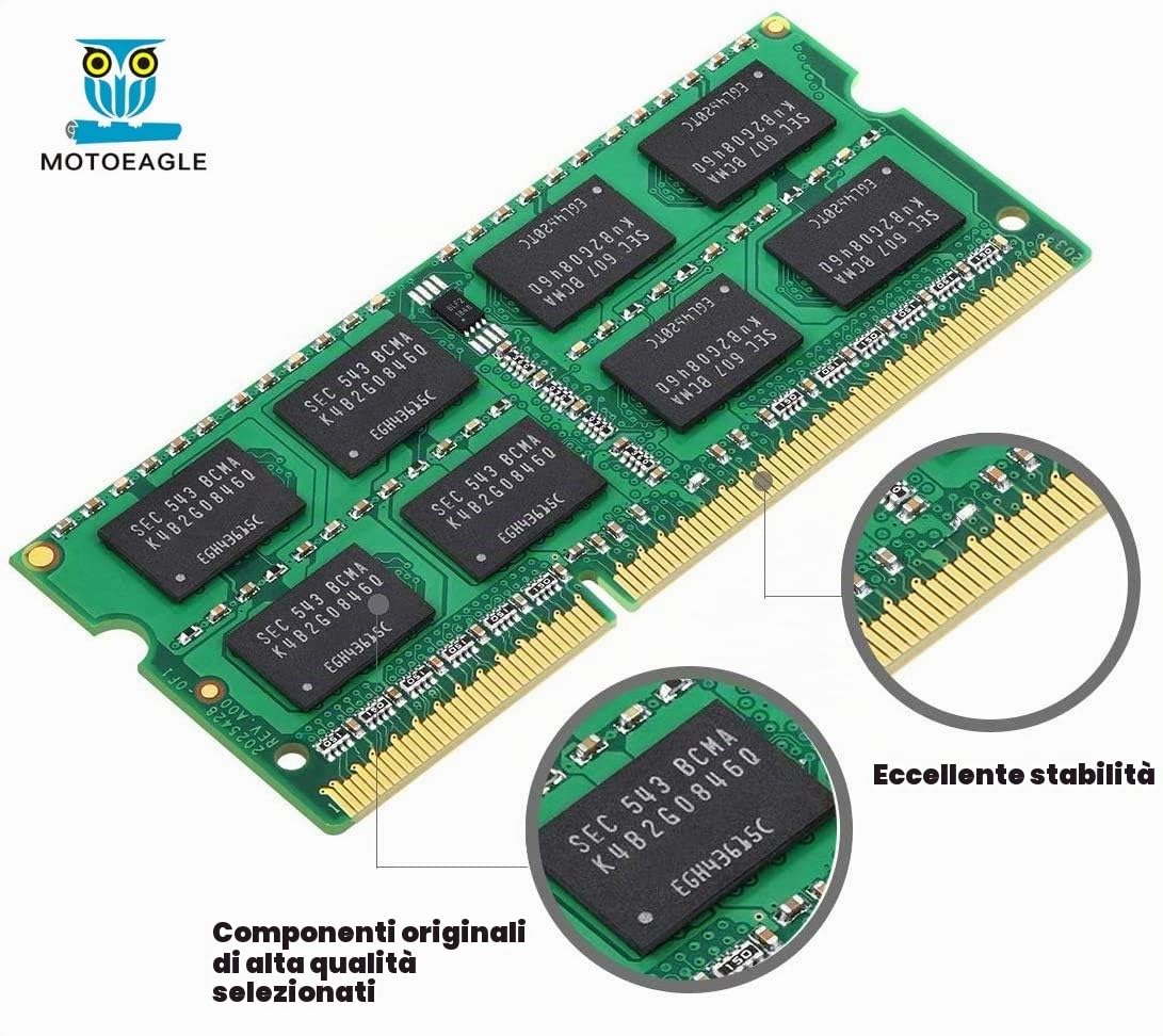 DDR3 1066MHz 8GB Kit (2x4GB) PC3-8500 SODIMM 4GB Unbuffered Non-ECC 1.5V CL7 2Rx8 PC3-8500S 204-Pin Memoria Laptop