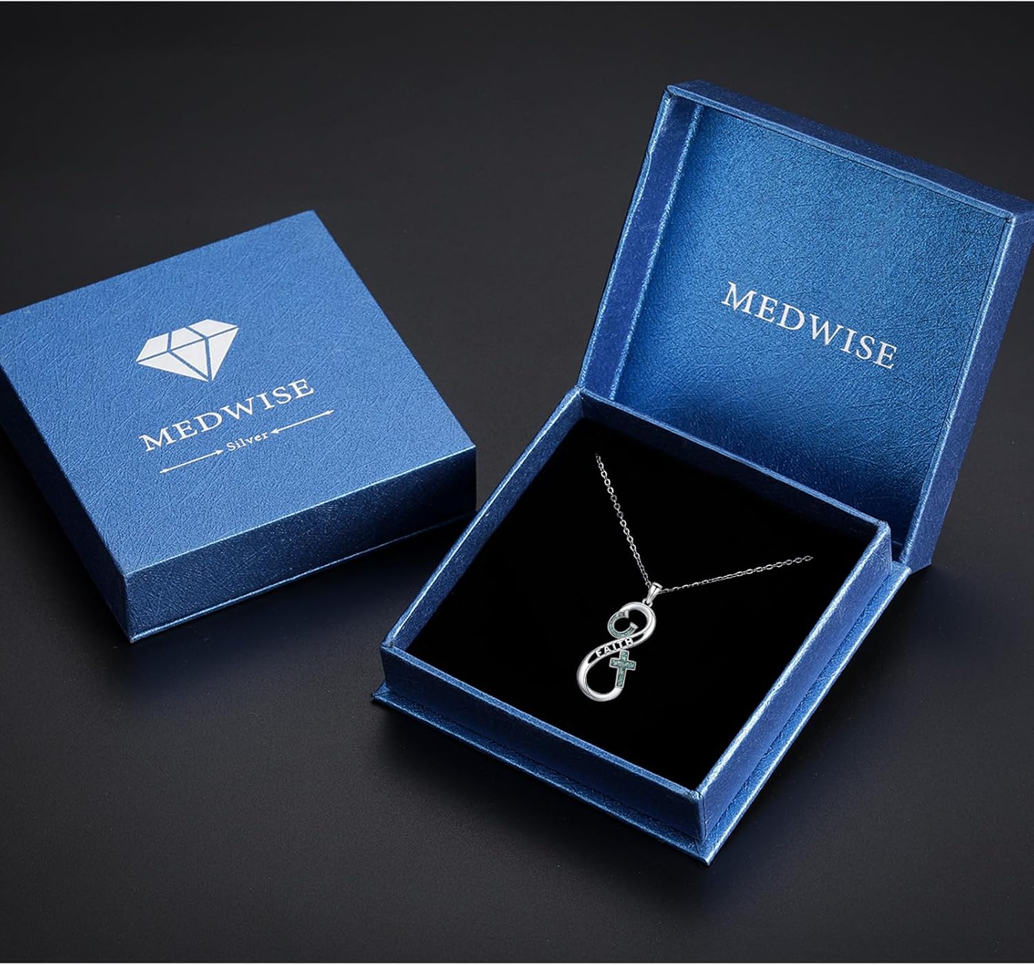 MEDWISE Lucky Infinity Cross Horseshoe Necklace for Women S925 Sterling Silver Faith Horseshoe Faith Pendant with Turquoise Good Luck Charm Jewelry for Horse Lover Mother Wife Birthday Christmas Gifts - Image 8