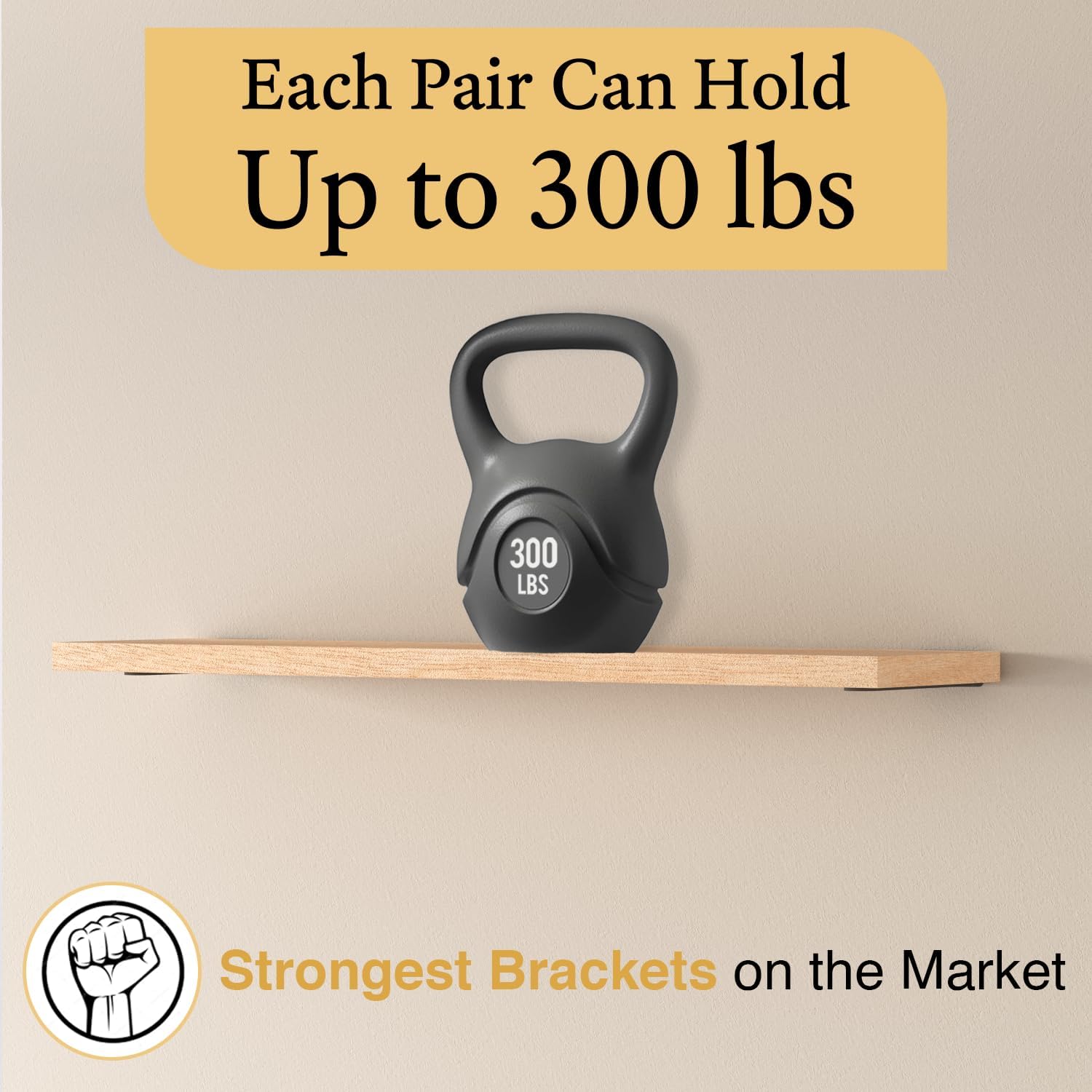 Black Floating Shelf Brackets 8 inch - heavy Duty Industrial Shelf bracket - l brackets for shelves - Free Hanging Invisible shelves support (Pack of 4)