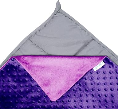 Harkla Kids Weighted Blanket - 5lb Cooling Weighted Blanket for Kids - Washable Minky Cover with Glass Beads - Rayon Made from Bamboo - Designed for Sensory Support 30-40lb - Lavender