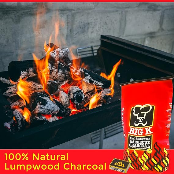 Lumpwood Charcoal for BBQ, Smoking and Grilling Long-Lasting Restaurant Grade Charcoal-Odorless & Non-Toxic (10KGS)