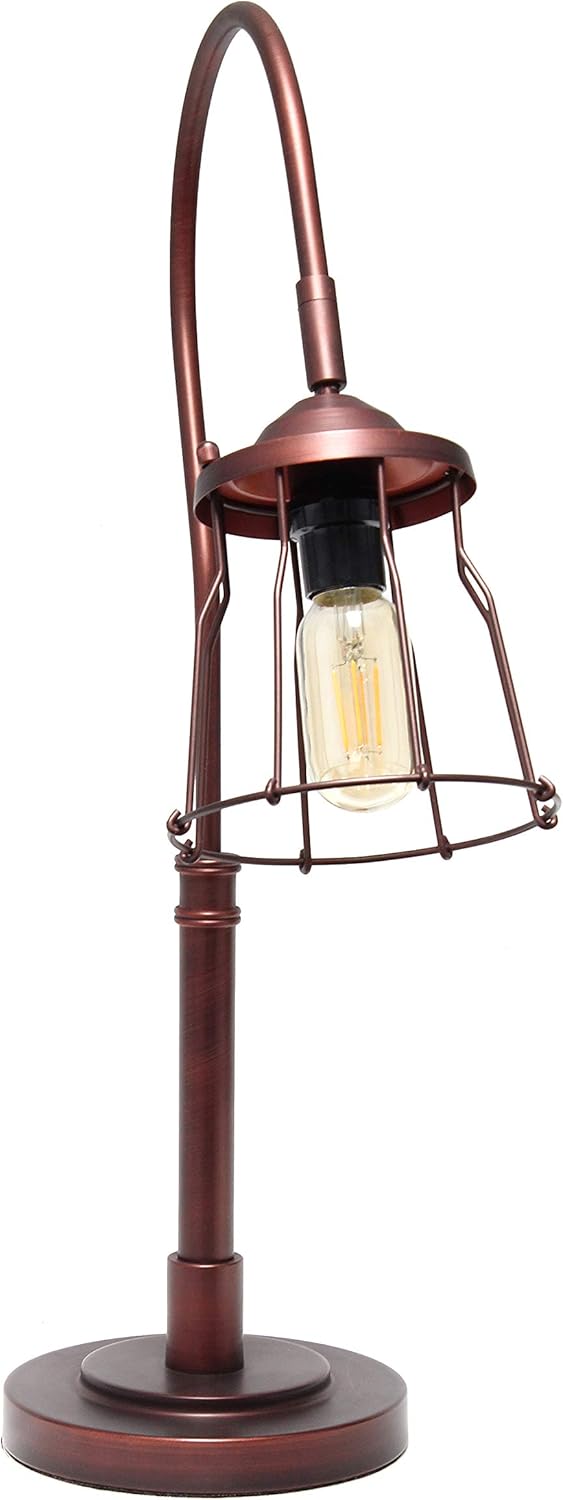 Elegant Designs LT1060-RDB Red Bronze Open Cage Table Lamp