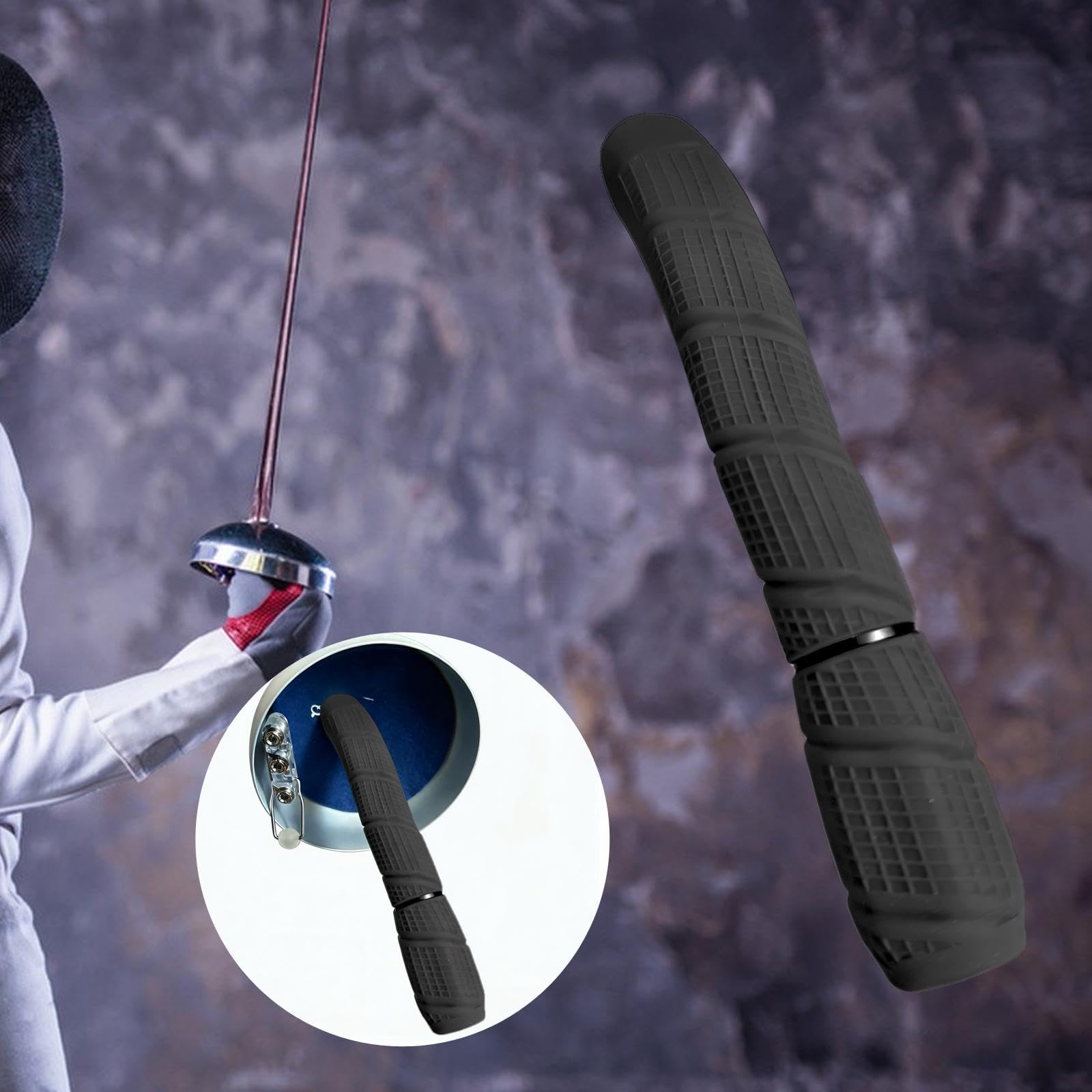 Mango de Recta Ergonómico con Empuñadura de Goma Portátil Y Funcional para Entrenamiento, Competición Y Aficionados.