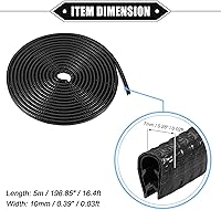 Vista 6 de Protector de Borde de Puerta de Coche, 16.4 pies (5M) Protector de Sello de Borde de Goma en Forma de U Universal para Coche, Camión, ATV, Barco