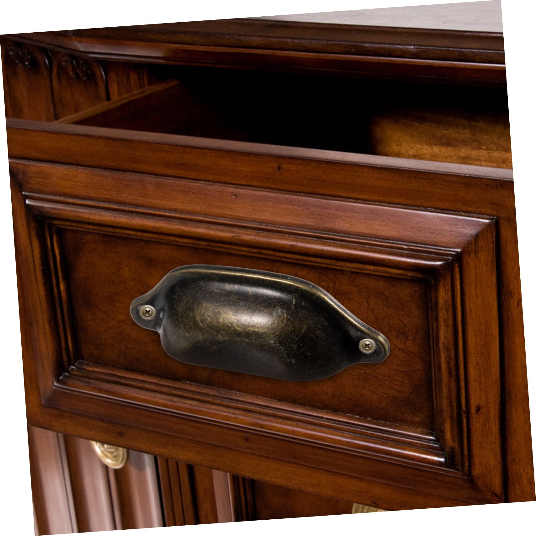 QUMIIRITY 12pcs Vintage Matte Kitchen Cabinet Handles Drawer Pulls Cupboard Handles Dresser Drawer Handle Closet Door Pulls Smooth Surface Edge Design Made of Brass