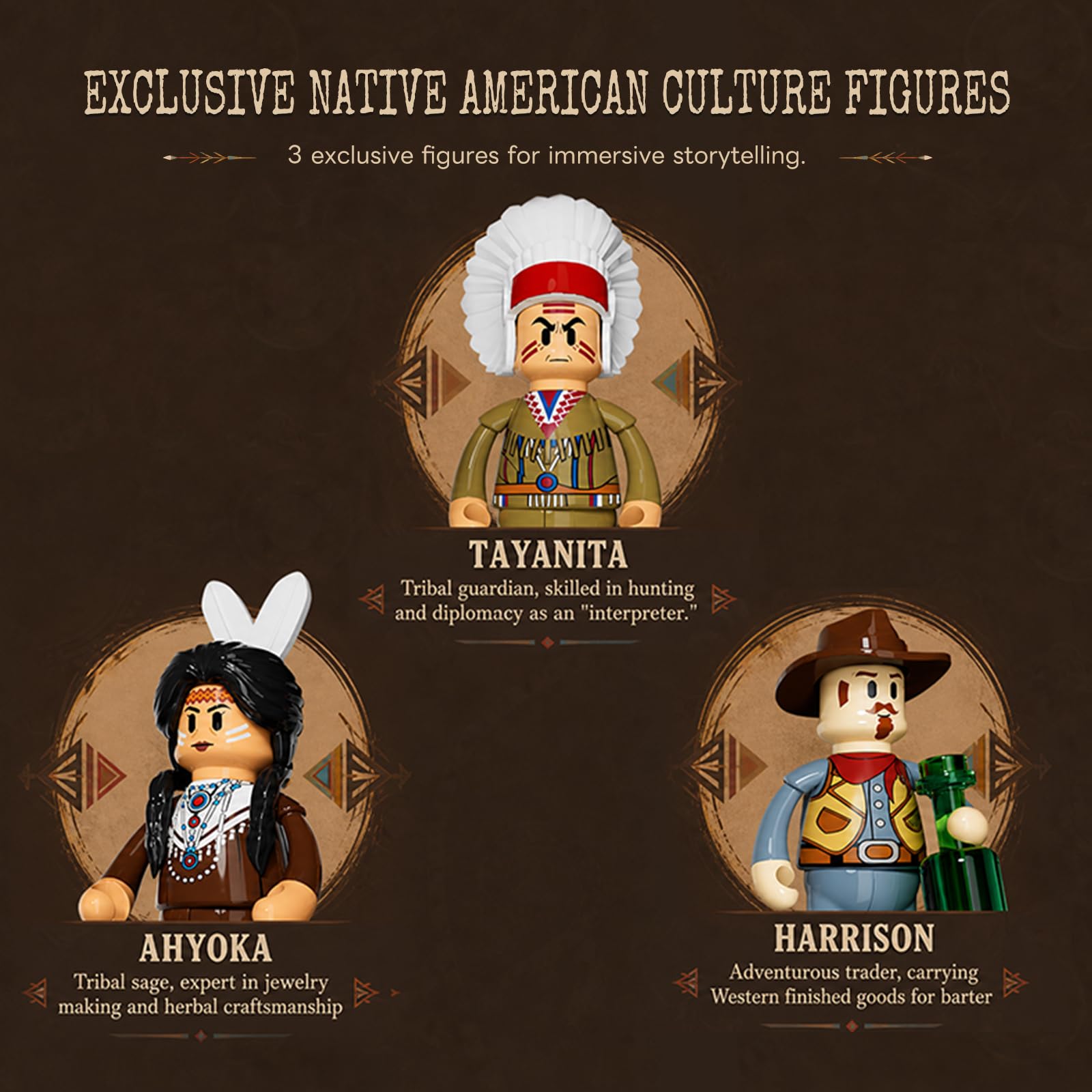 Lumibricks Western Fur Trading Post Bloques de construcción con iluminación para adultos, 1432 piezas, oficina comercial del salvaje oeste con almacén indio, modelo modular de colección, regalo para